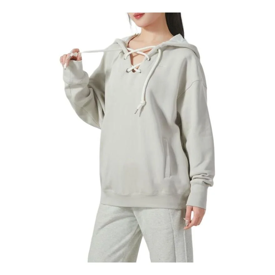 (WMNS) Nike Serena Williams Design Crew Fleece Pullover Hoodie 'Beige' FN1917-072 - 1