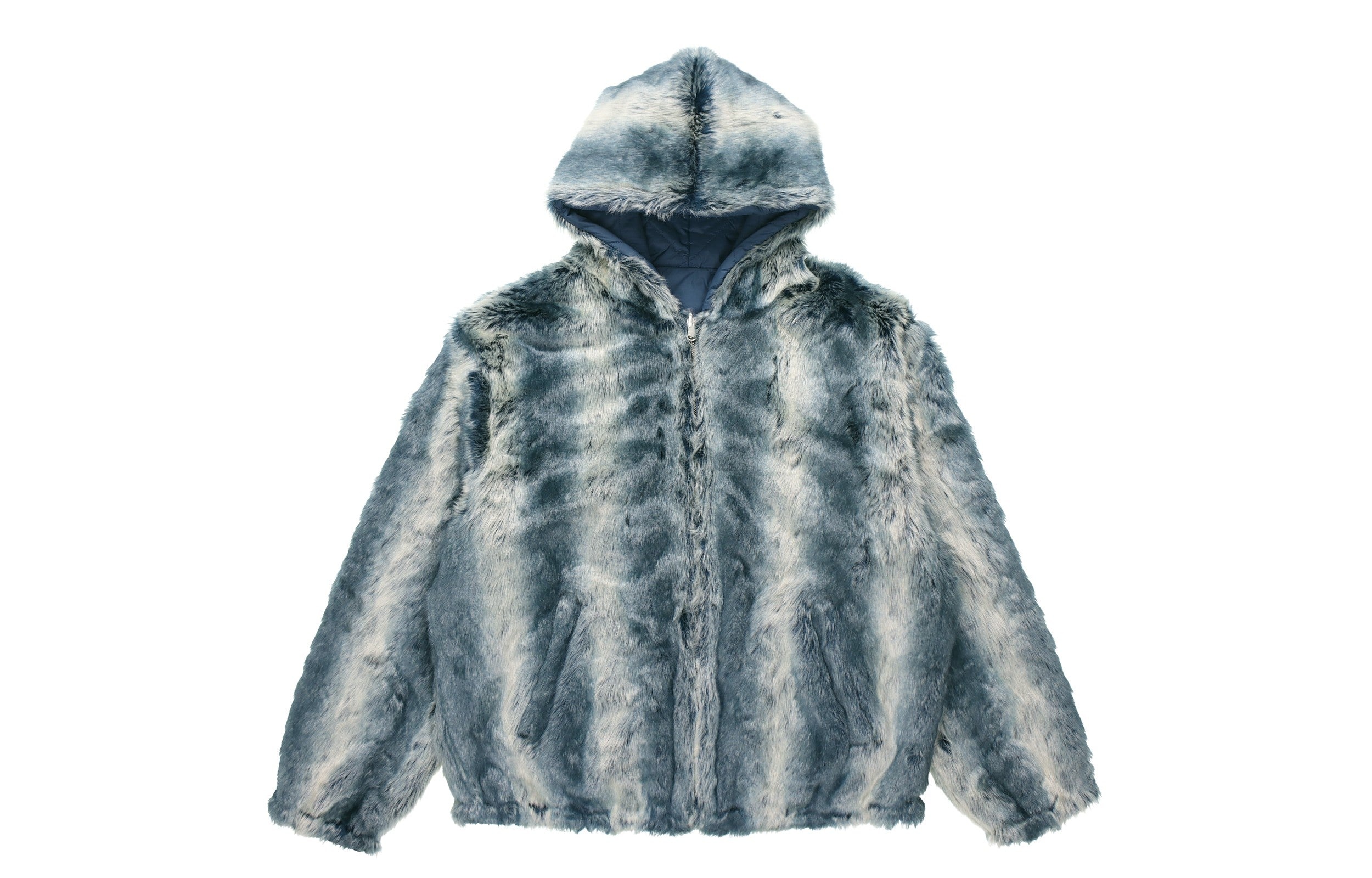 Supreme Faux Fur Reversible Hooded Jacket 'Teal White' SUP-FW20-318 - 1