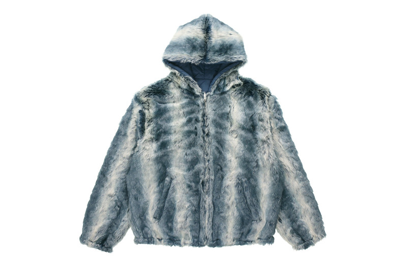 Supreme Faux Fur Reversible Hooded Jacket 'Teal White' SUP-FW20-318 - 1