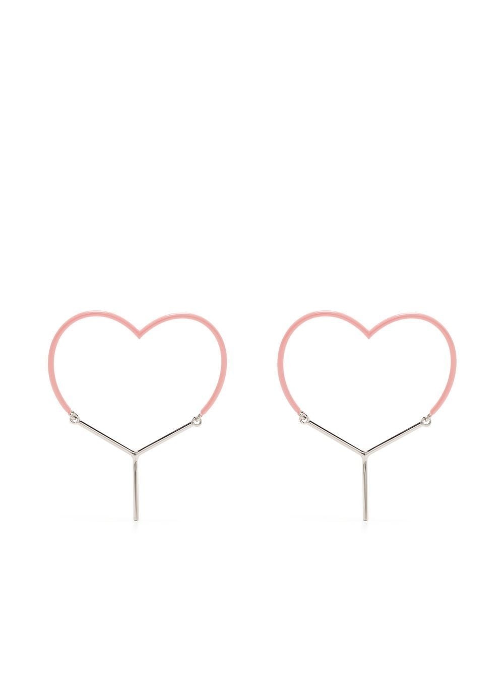 two-tone heart-shape earrings - 1