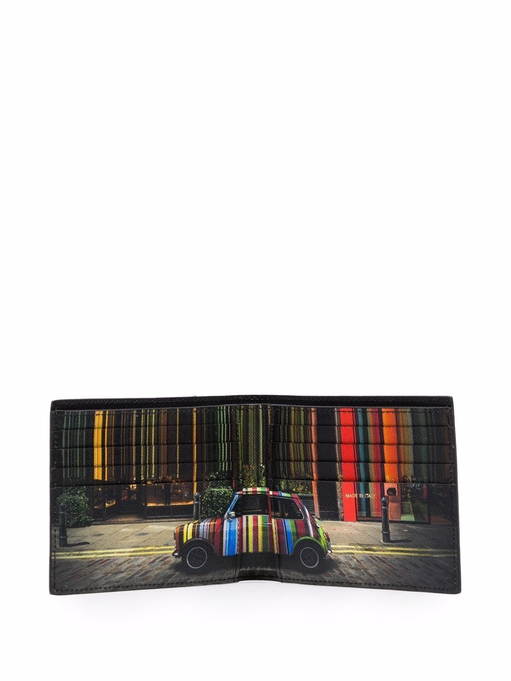 artist stripe-print leather wallet - 3