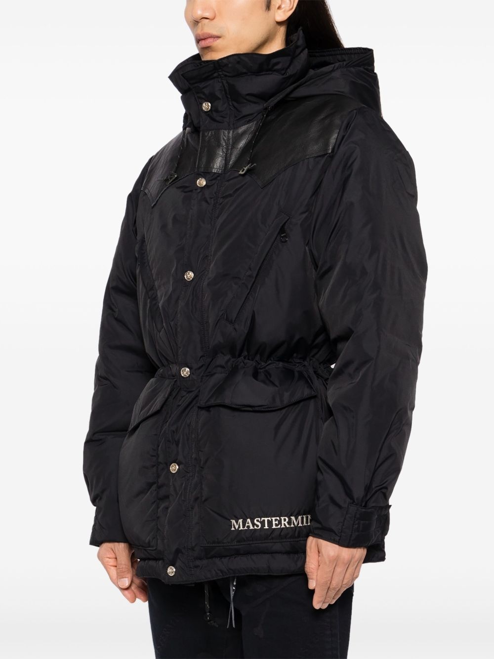 panel embroidered-logo padded jacket - 3