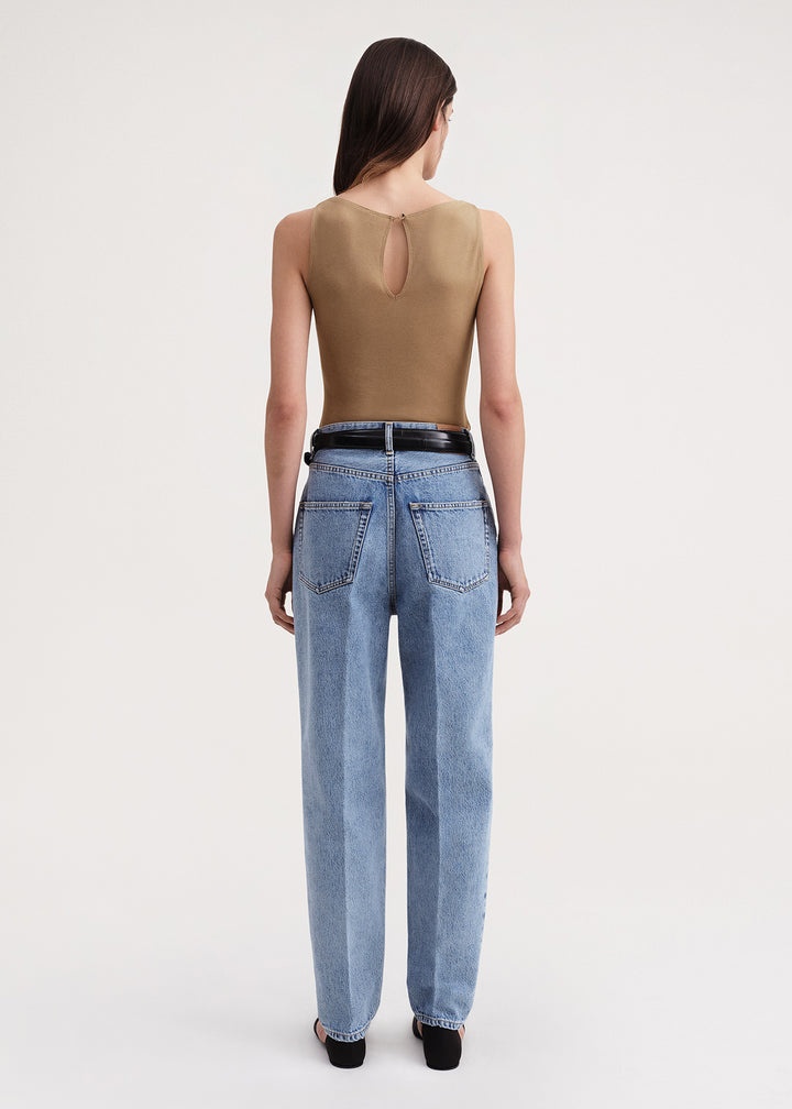 Sleeveless boat neck top nutmeg - 4
