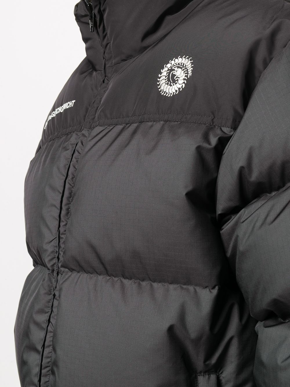 slogan-print down jacket - 5