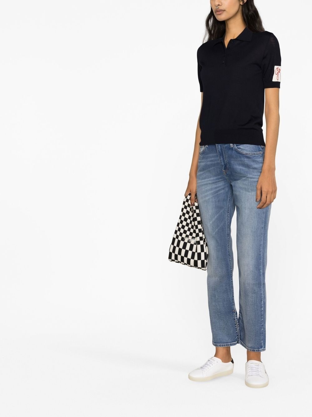 logo-patch polo shirt - 3