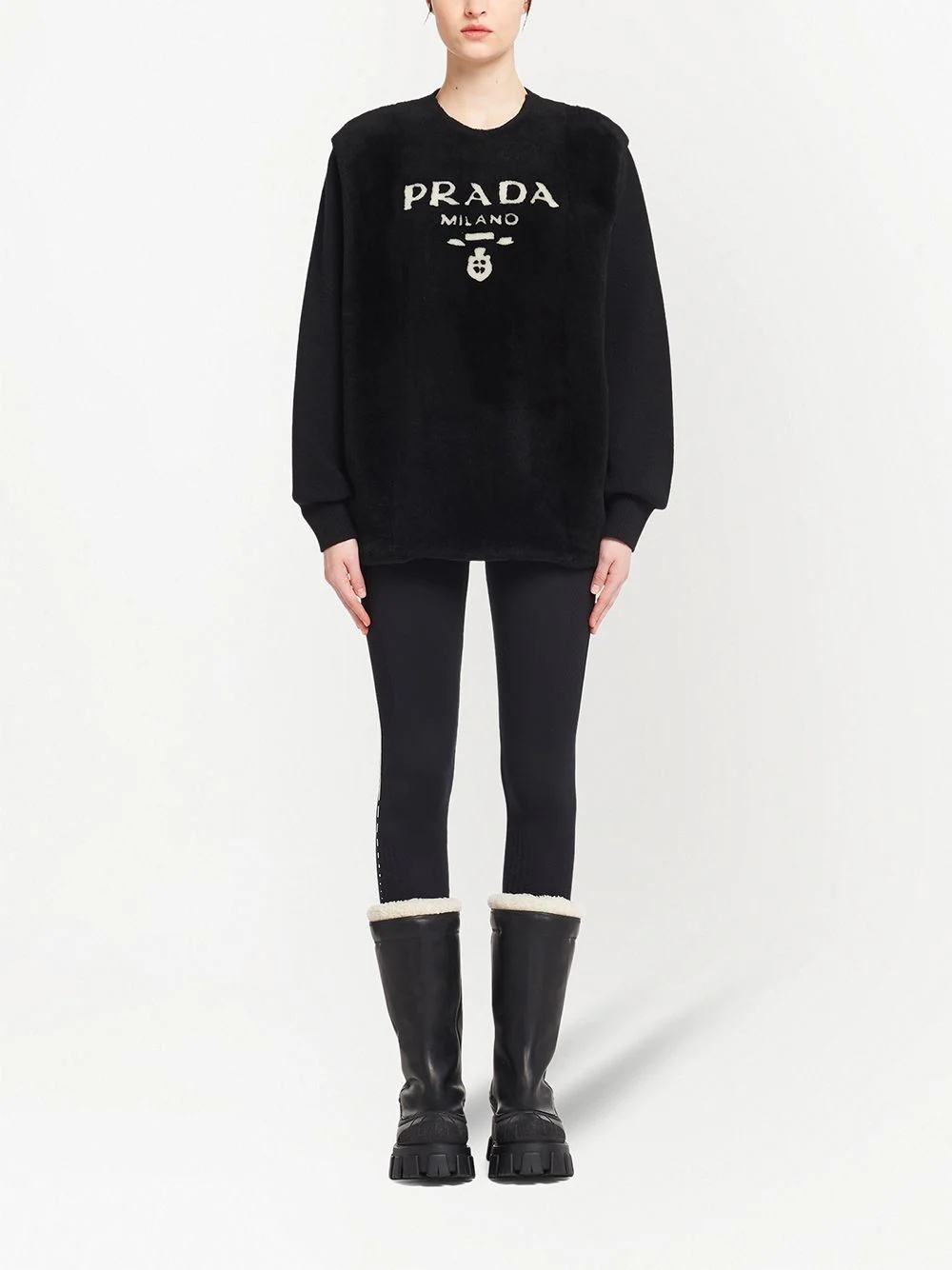 intarsia-knit logo jumper - 2