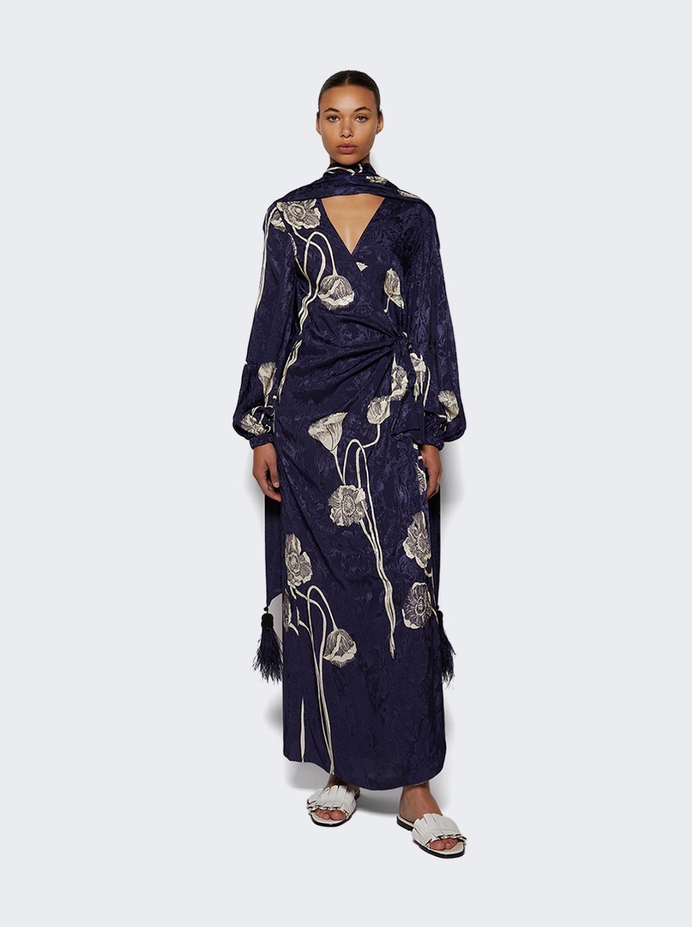 Spiritual Connections Wrap Dress Dark Blue - 2