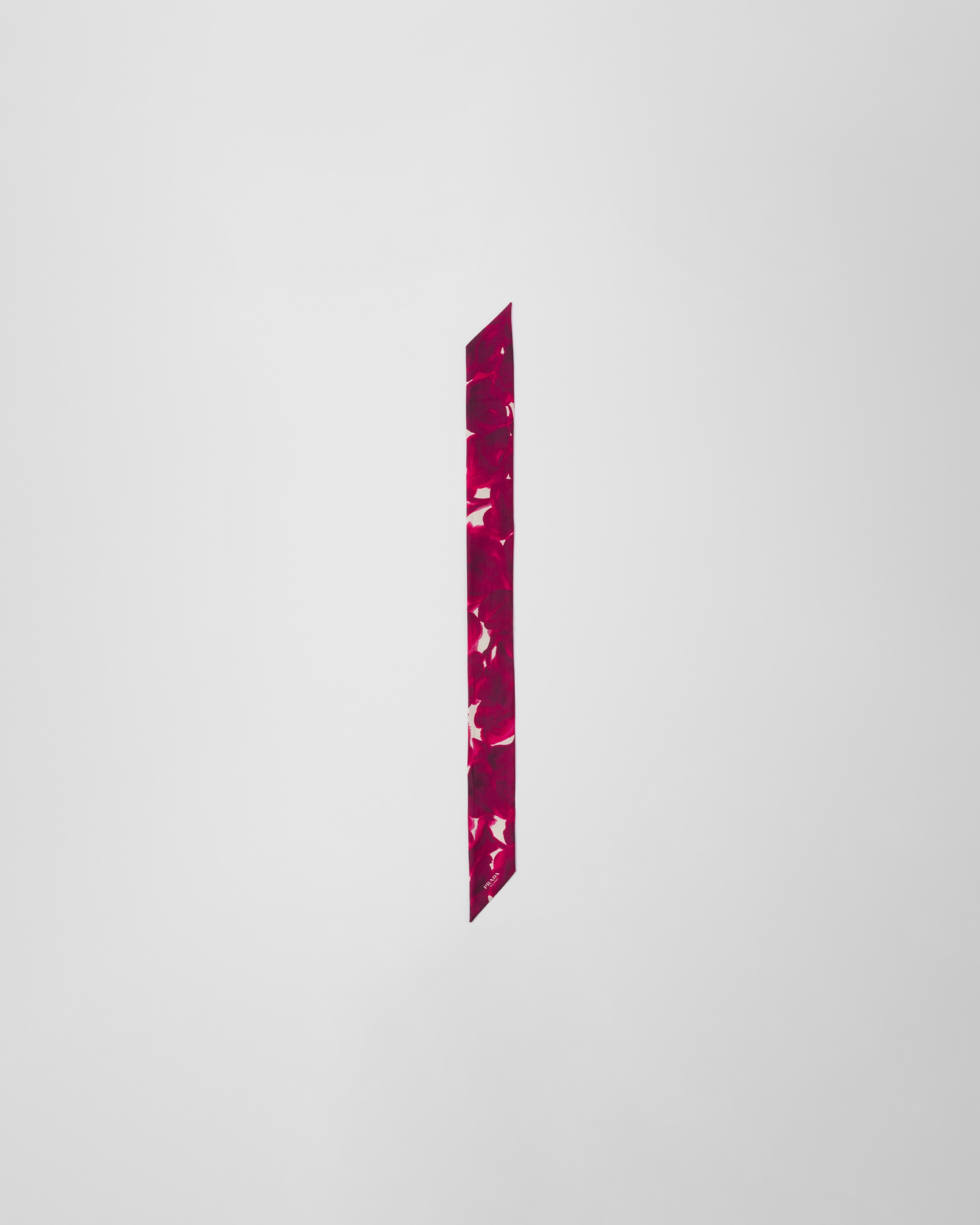 Printed silk shantung skinny scarf - 3
