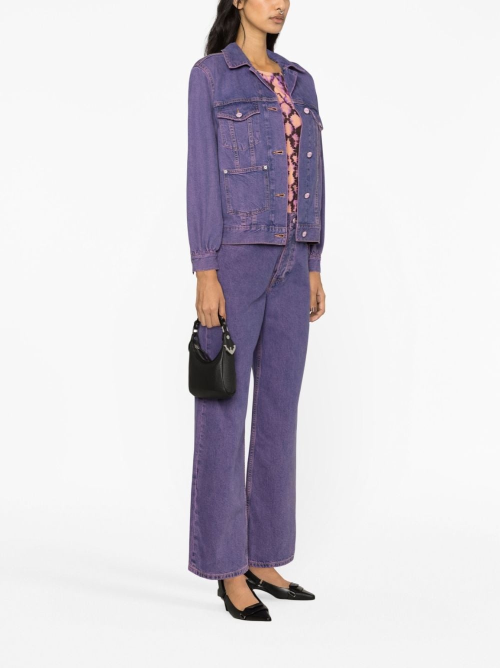 Ganni bleached denim jacket deals