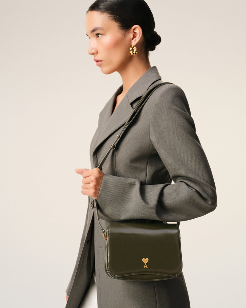 AMI Paris GREEN COW LEATHER PARIS PARIS BAG outlook