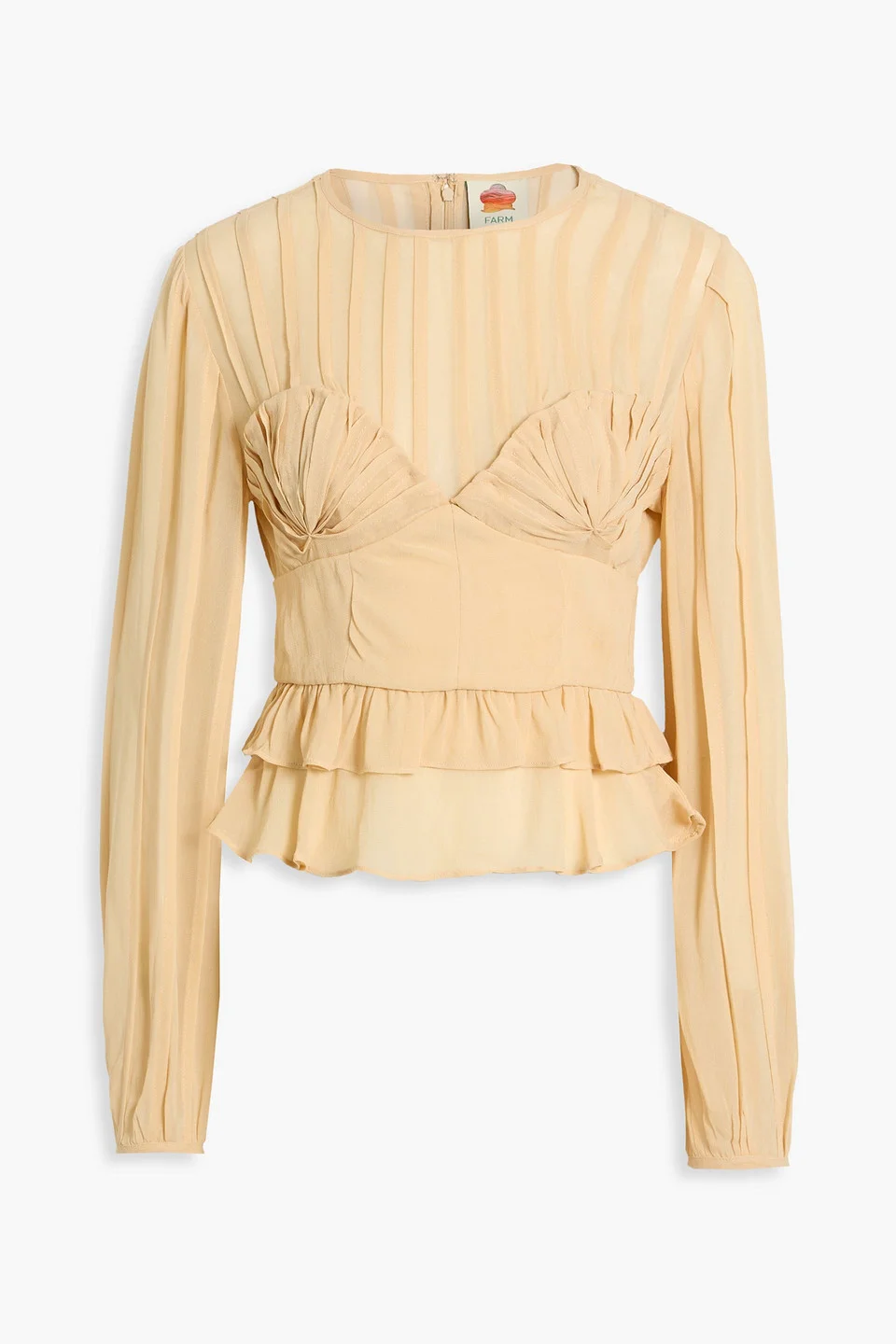 Pintucked crepe de chine blouse - 1