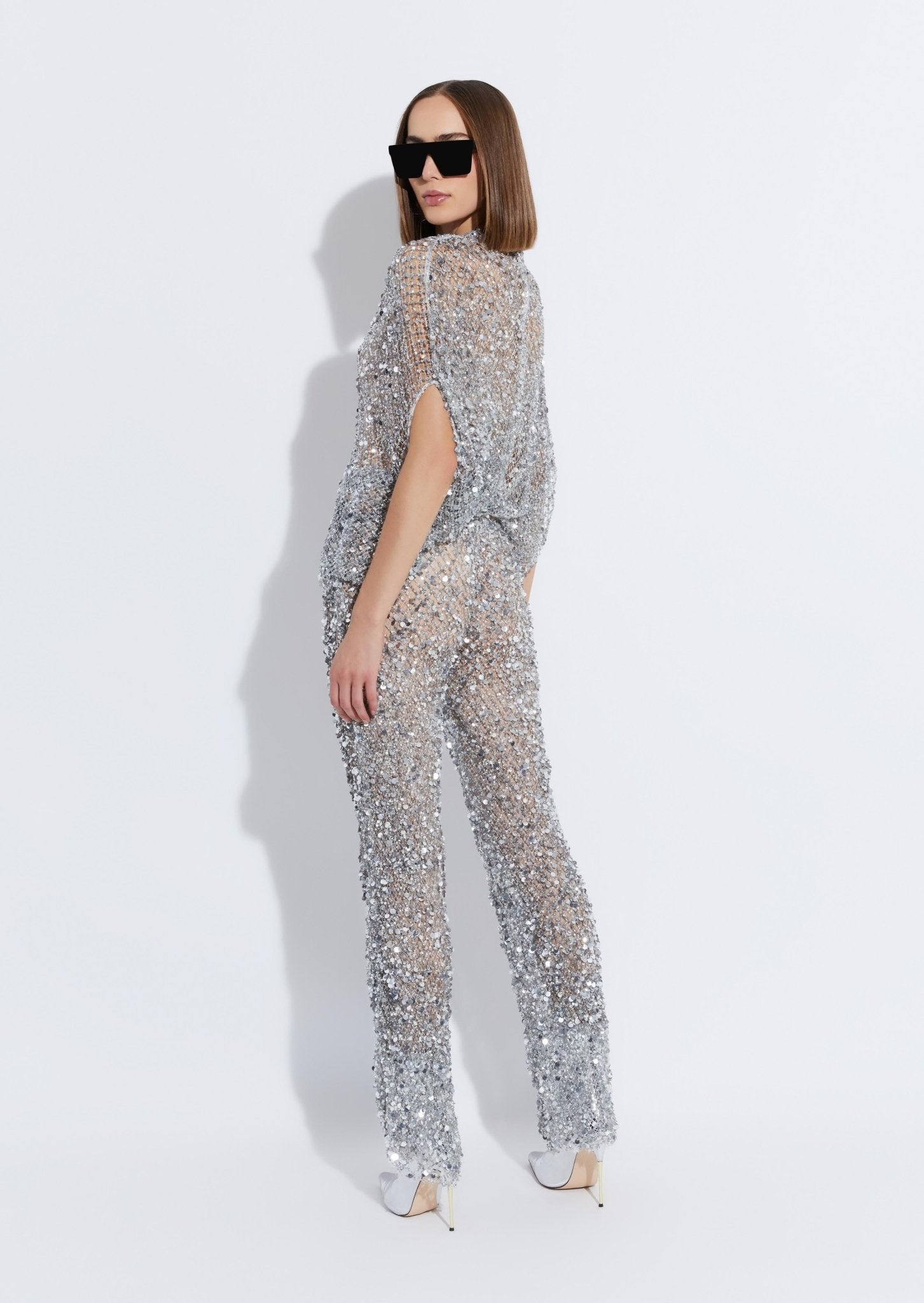 Mesh Sequin Cape Tee - 3
