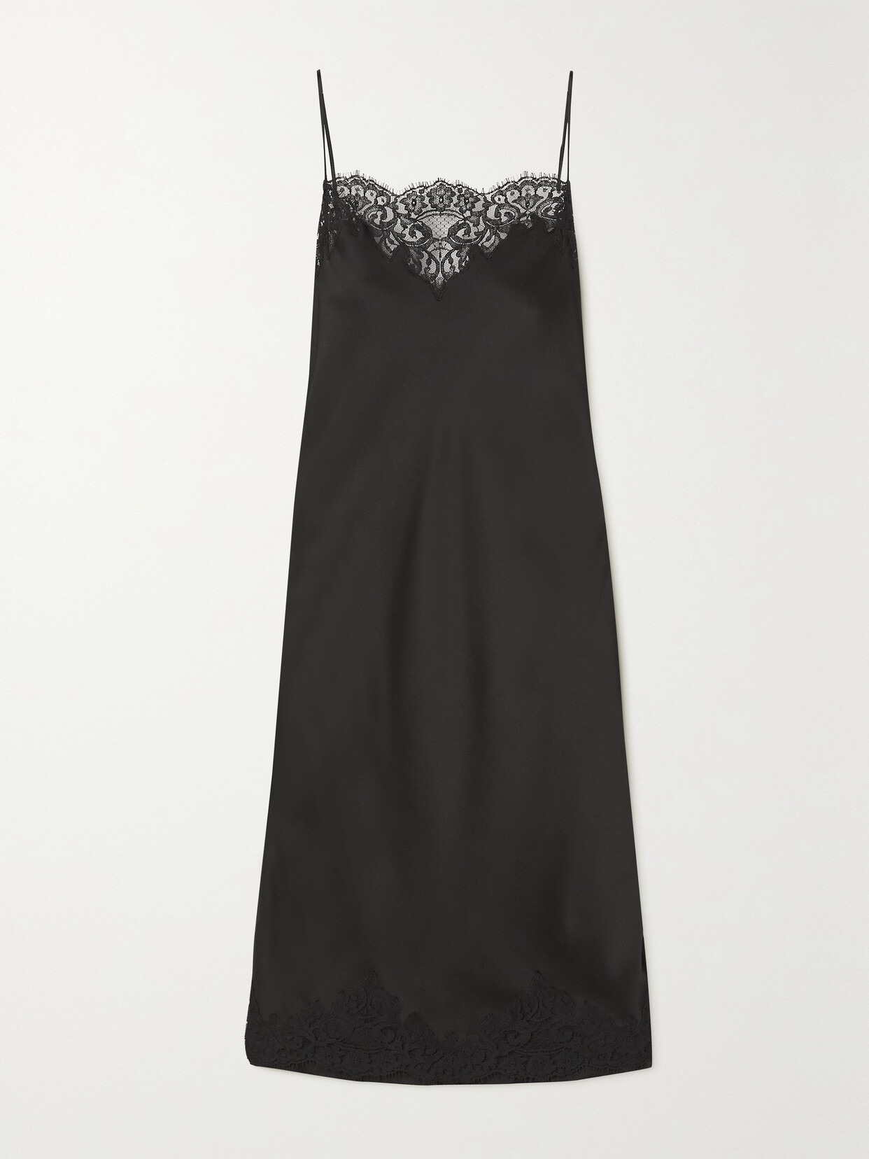 + Net Sustain Lace-trimmed Satin Midi Dress - 1