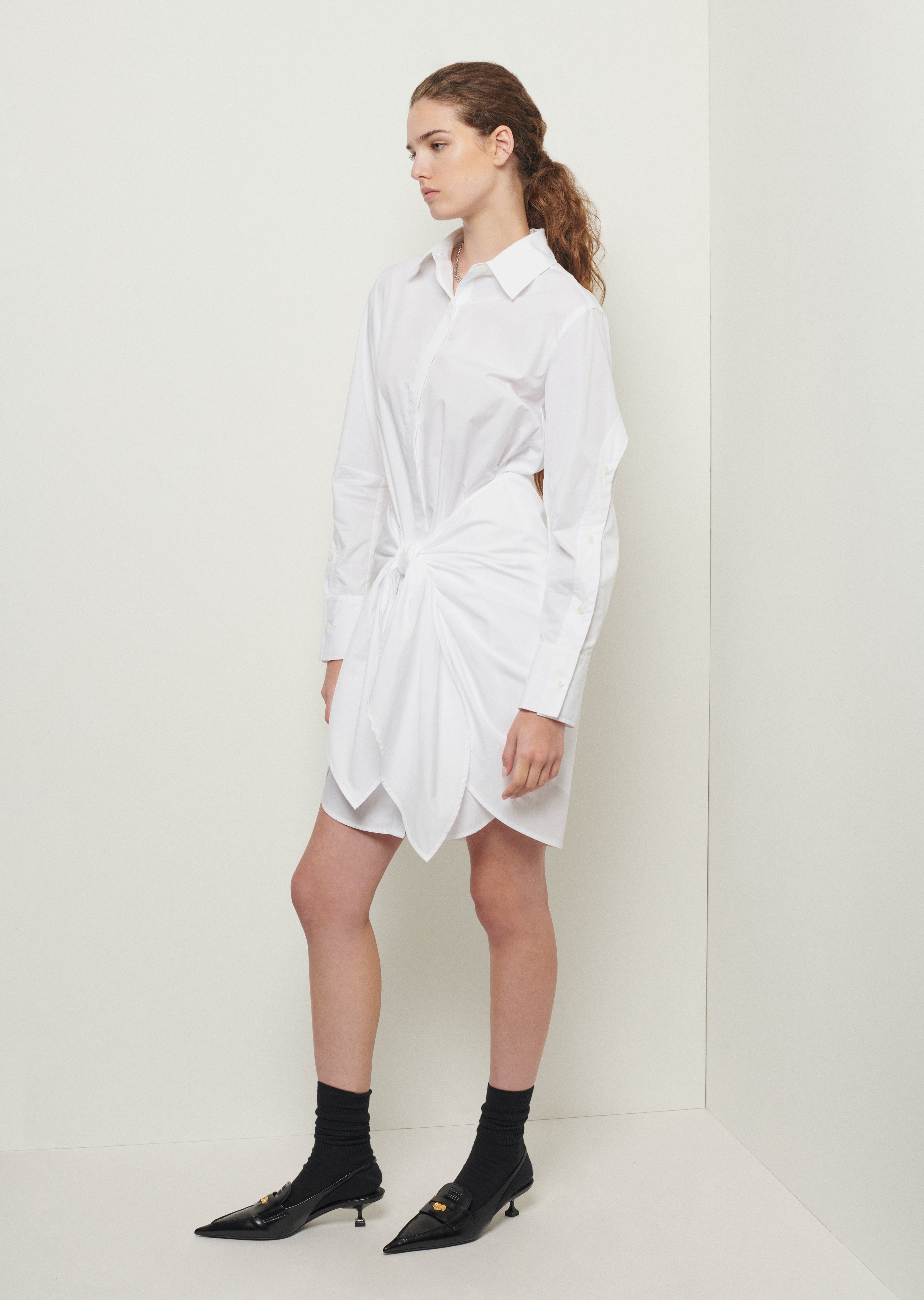 CHARLOTTE TIE WAIST SHIRT DRESS - 6