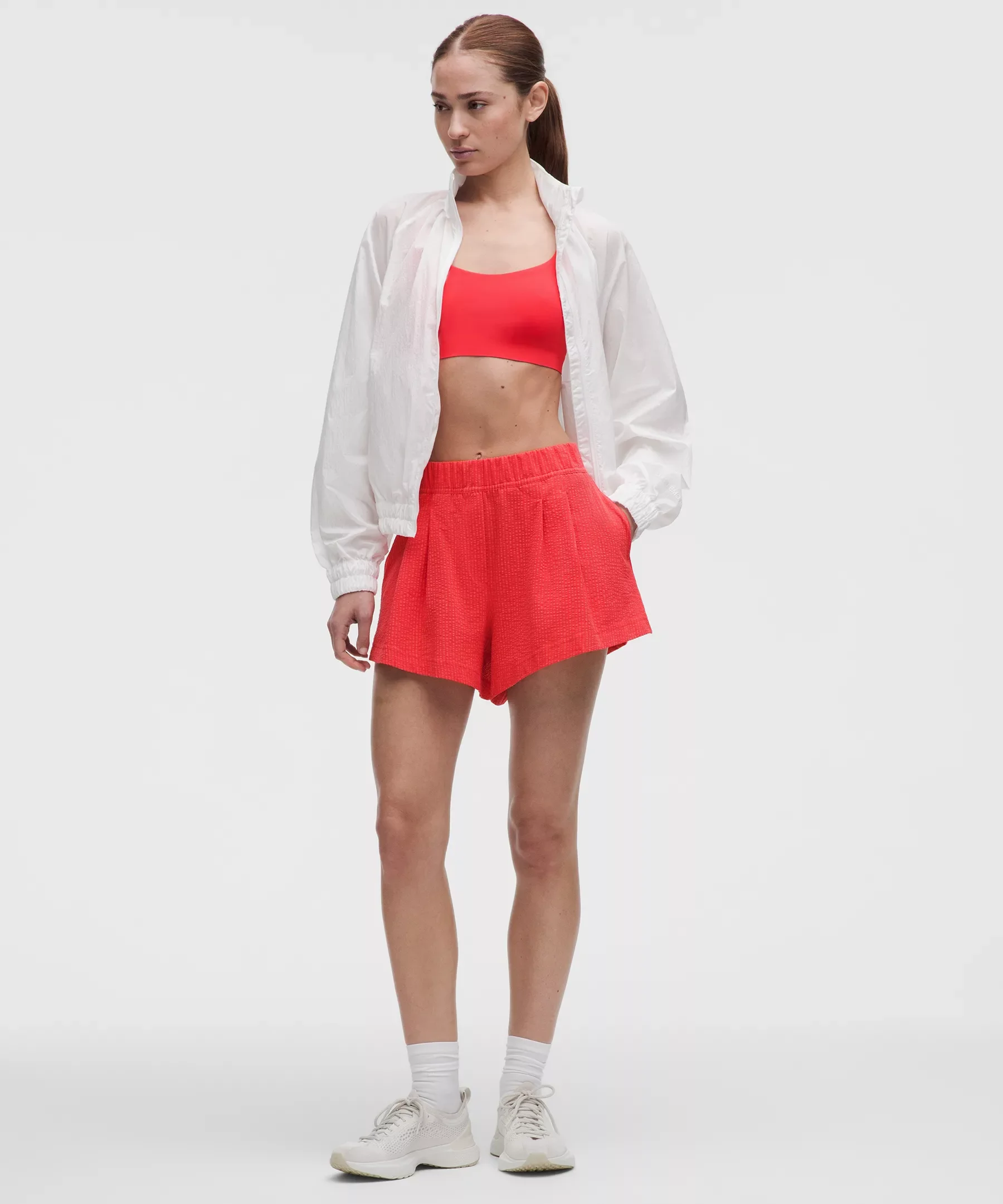 Seersucker WovenAir High-Rise Pleated Short 3.5" - 1