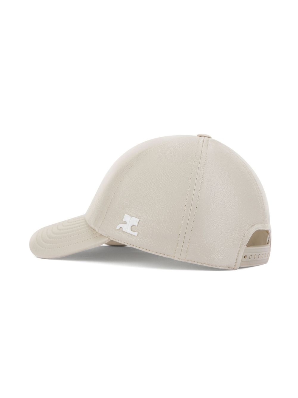logo-embroidered patent cap - 2