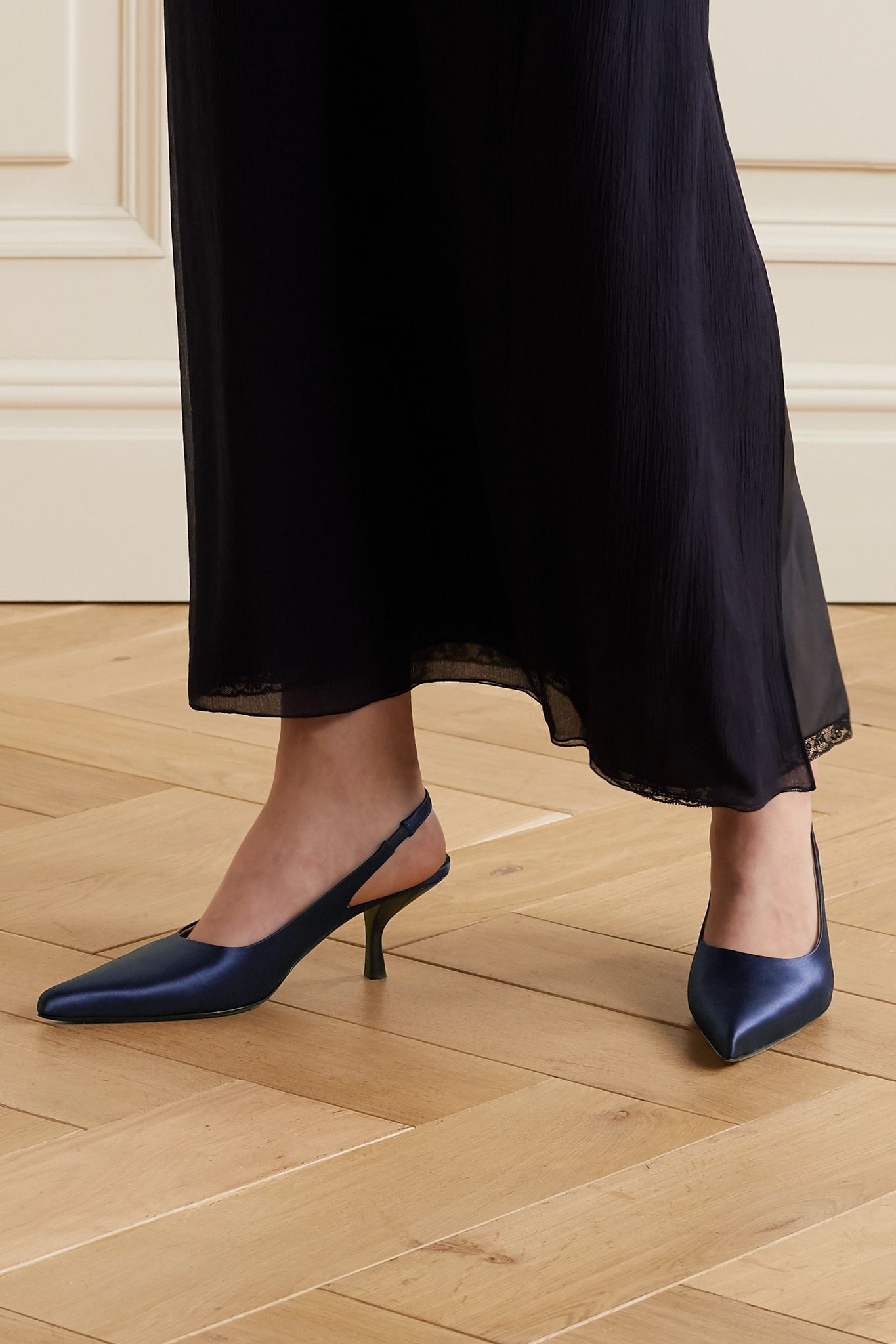 Bourgeoise satin slingback pumps - 2