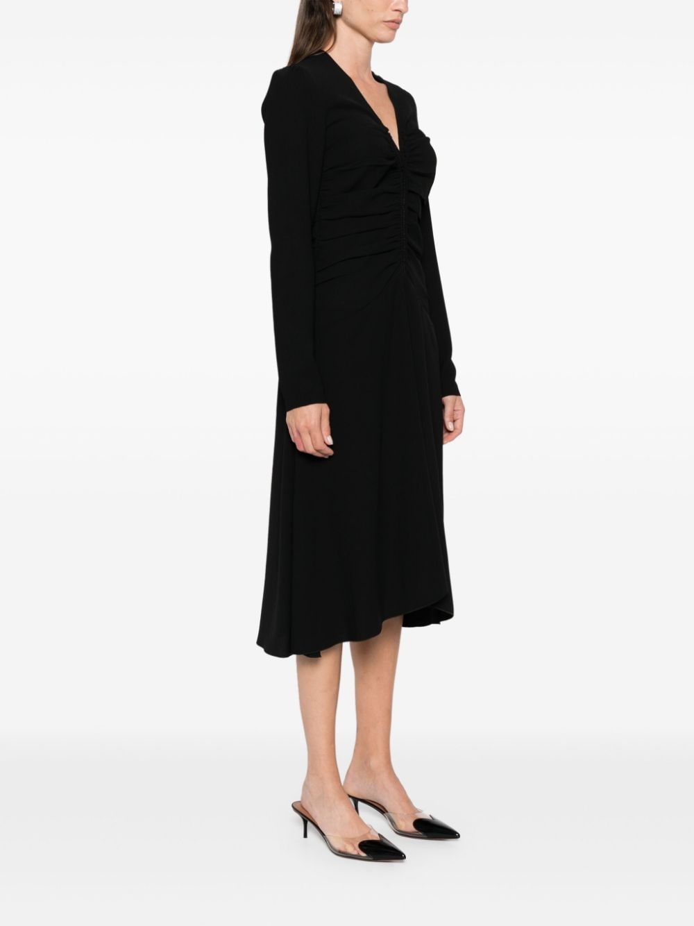 draped midi dress - 3