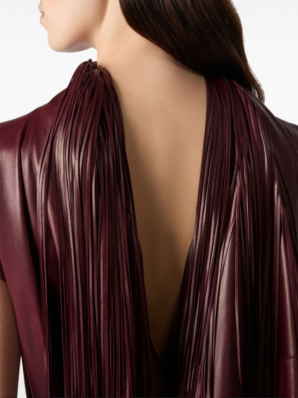 leather midi dress - 6