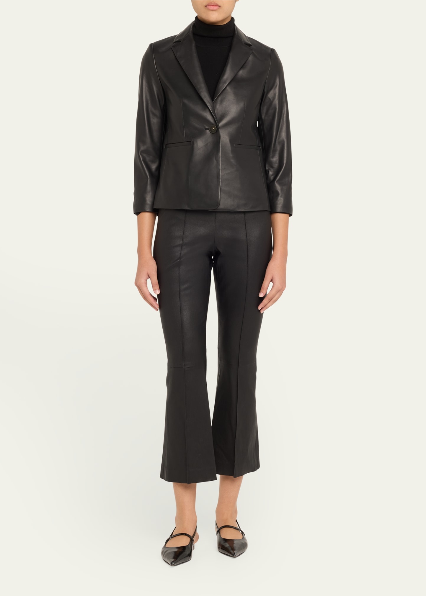 Shrunken Leather Blazer - 2