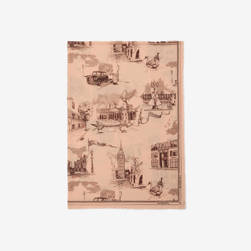 London Landmarks Wool Silk Scarf 1