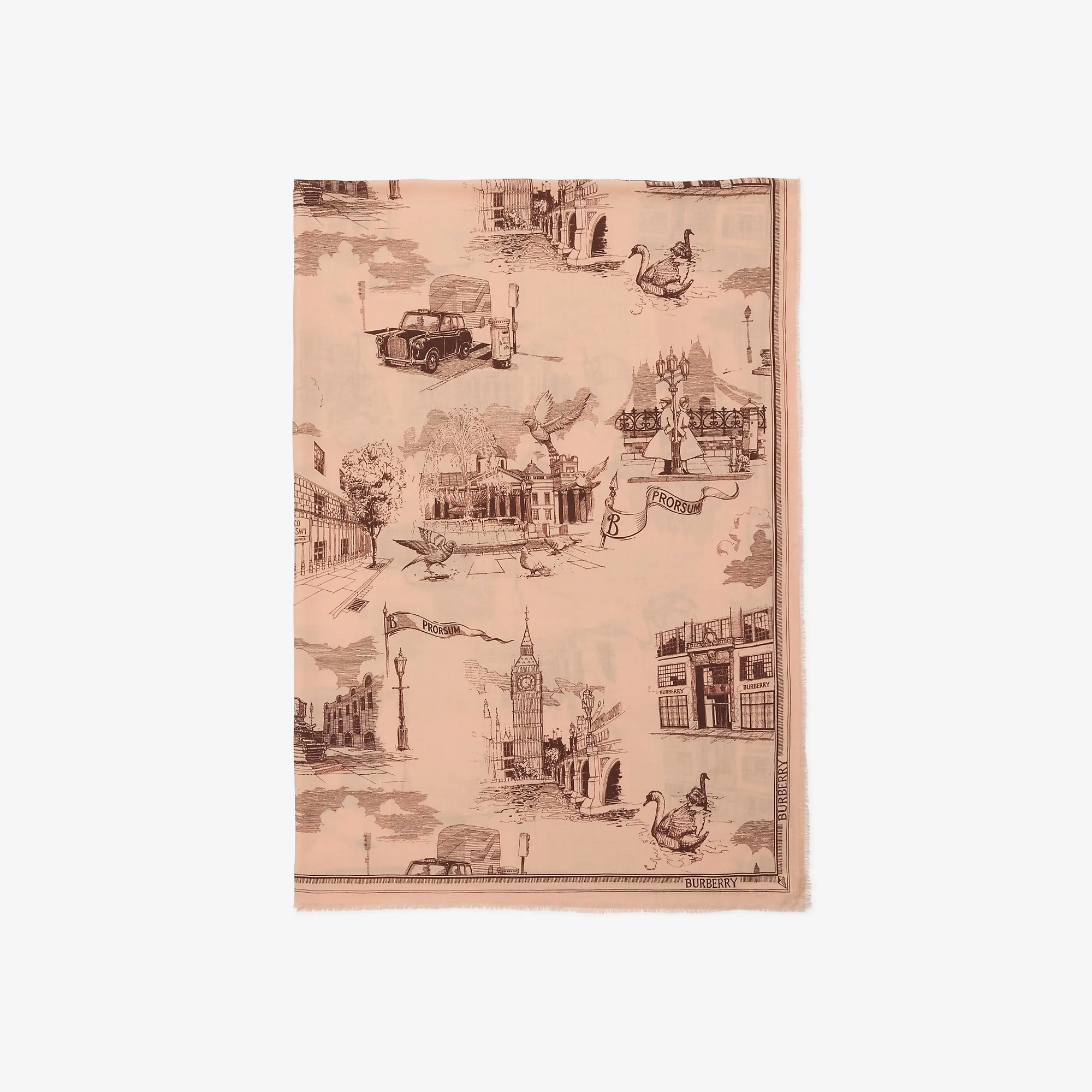 London Landmarks Wool Silk Scarf - 1
