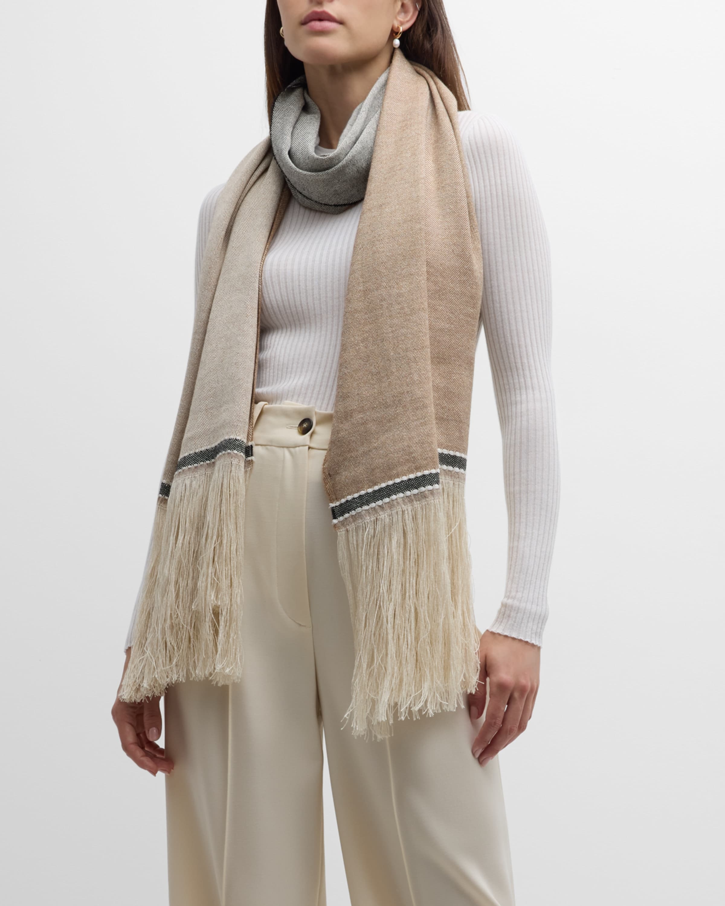 Aeroso Scarf with Fringe - 1