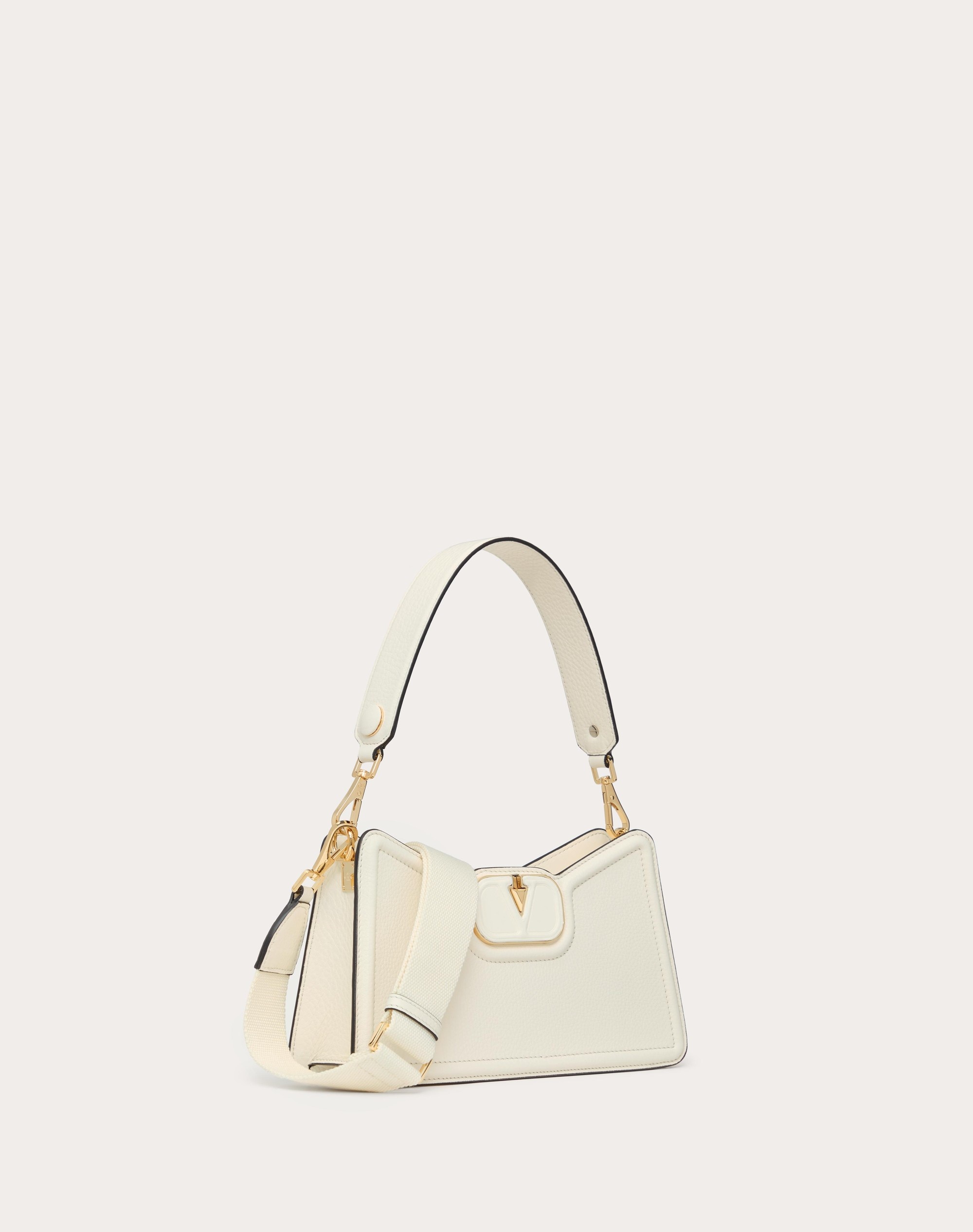 VLOGO LEATHER SHOULDER BAG IN GRAINY CALFSKIN - 2