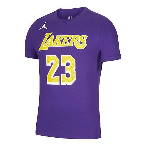 Air Jordan NBA Statement Edition Los Angeles Lakers LeBron James No. 23 Basketball Sports Short Slee - 1