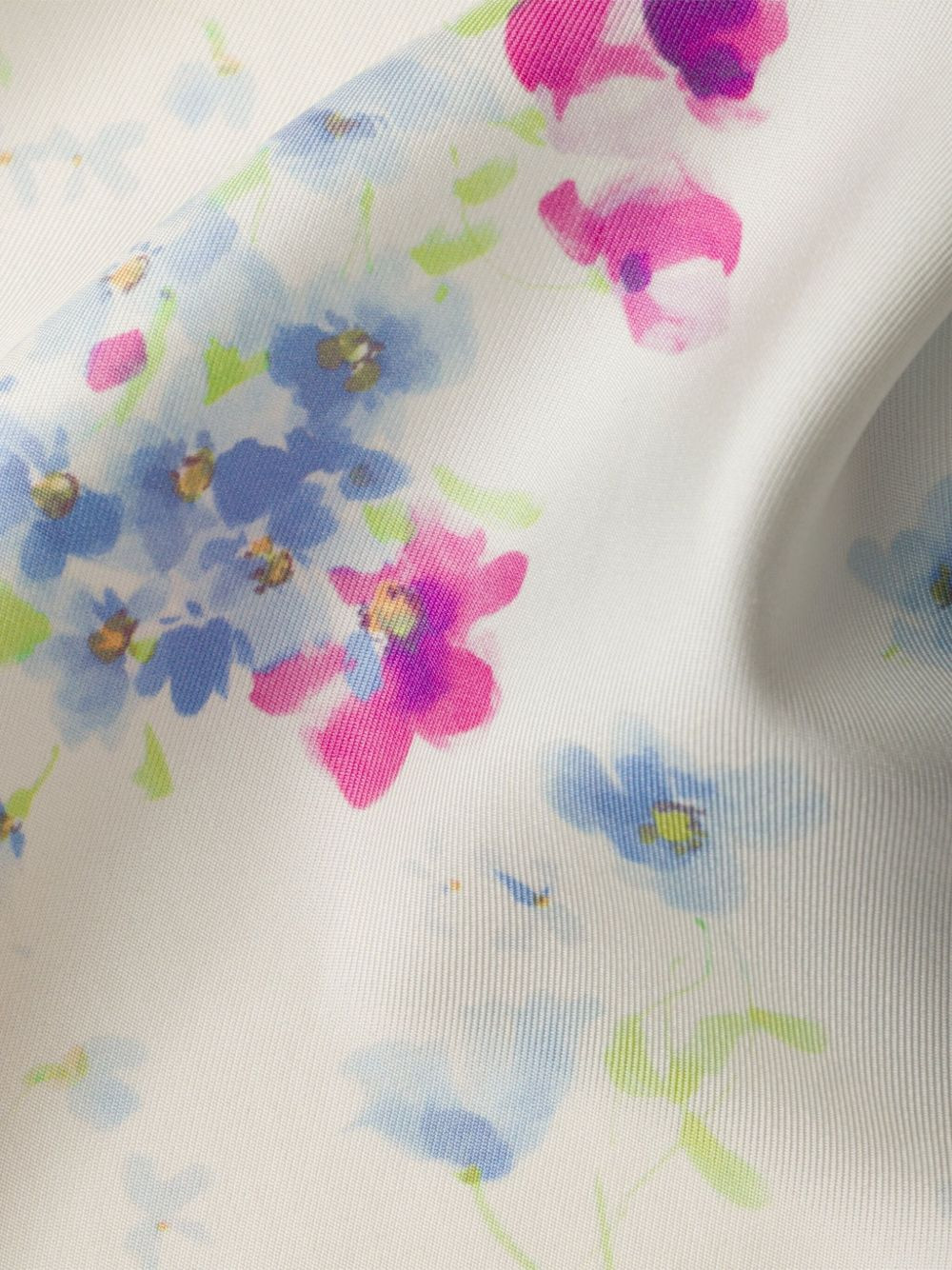 floral-print twill scarf - 2