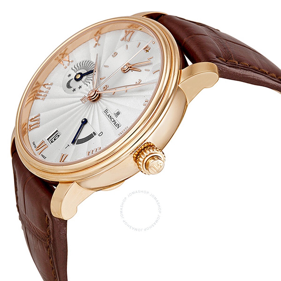 Blancpain Villeret Opaline Dial 18kt Rose Gold Brown Leather Men's Watch 6665-3642-55B - 2