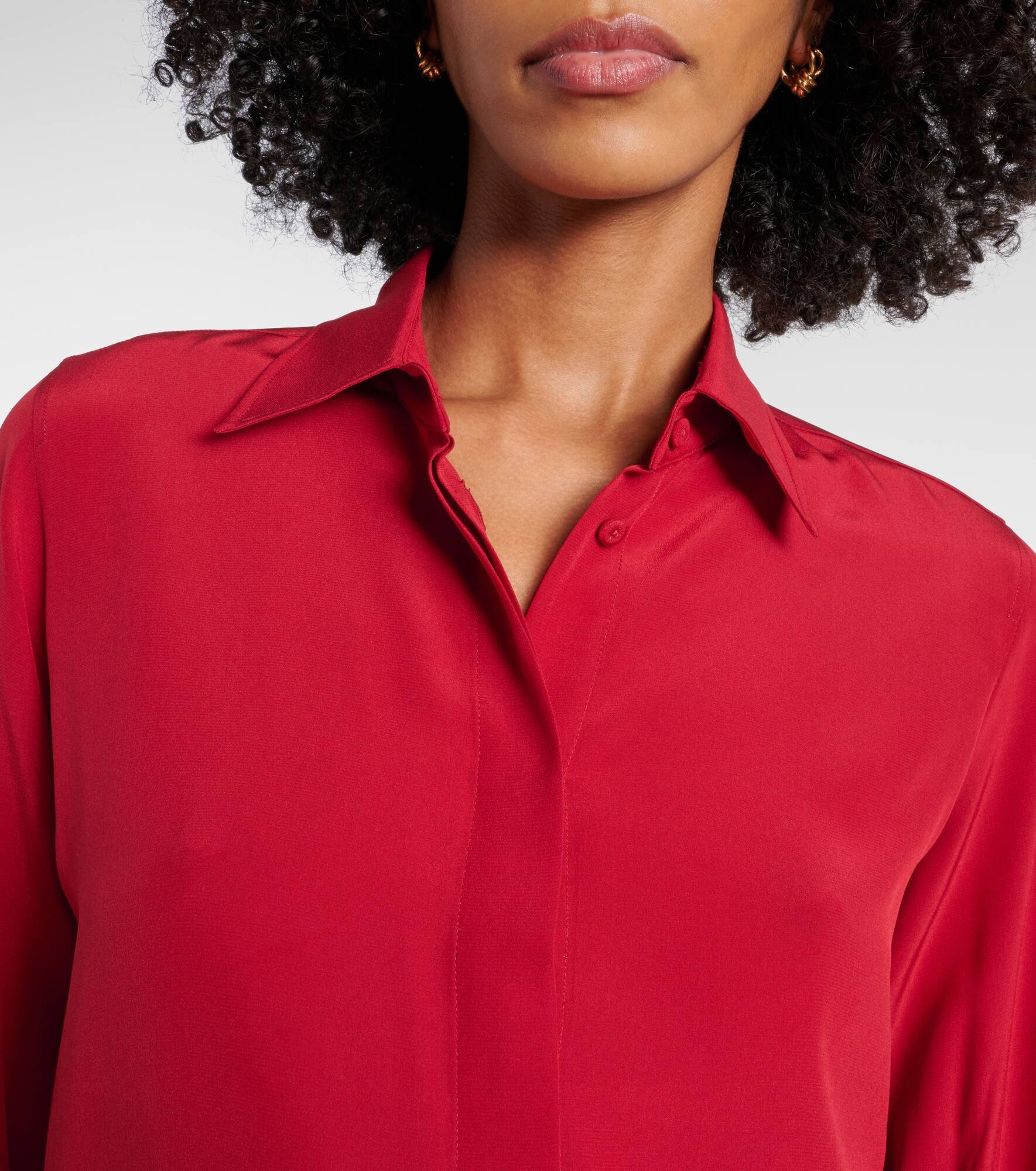 Apollo bow-detail silk crêpe blouse - 7
