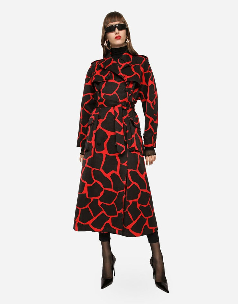 Giraffe-print ottoman trench coat 2