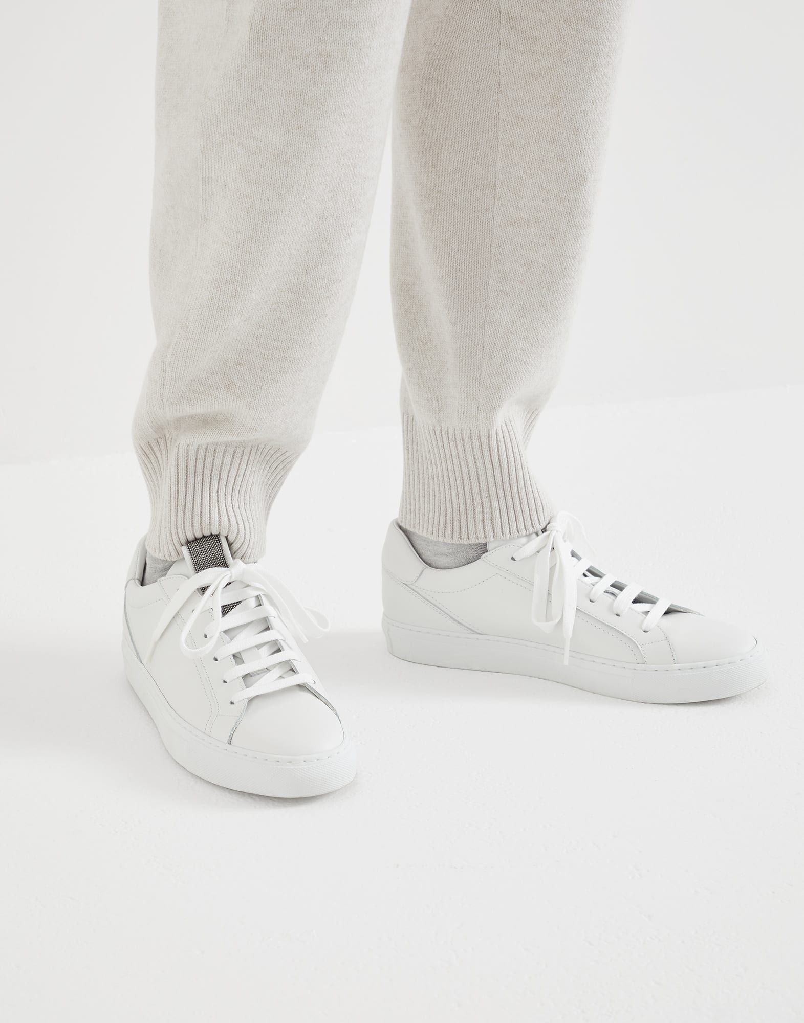 Matte calfskin sneakers with precious detail - 4