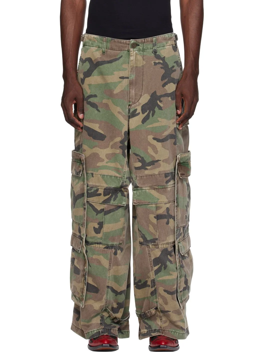 Khaki Merged Cargo Pants - 1