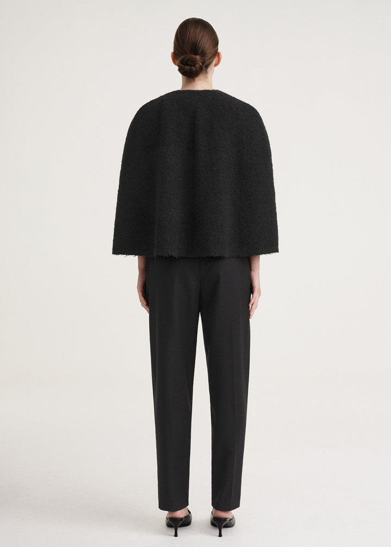 Wool bouclé cape black 4
