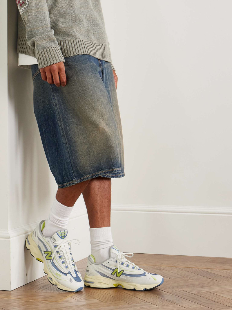 New Balance M1000 Embroidered Leather and Mesh Sneakers outlook