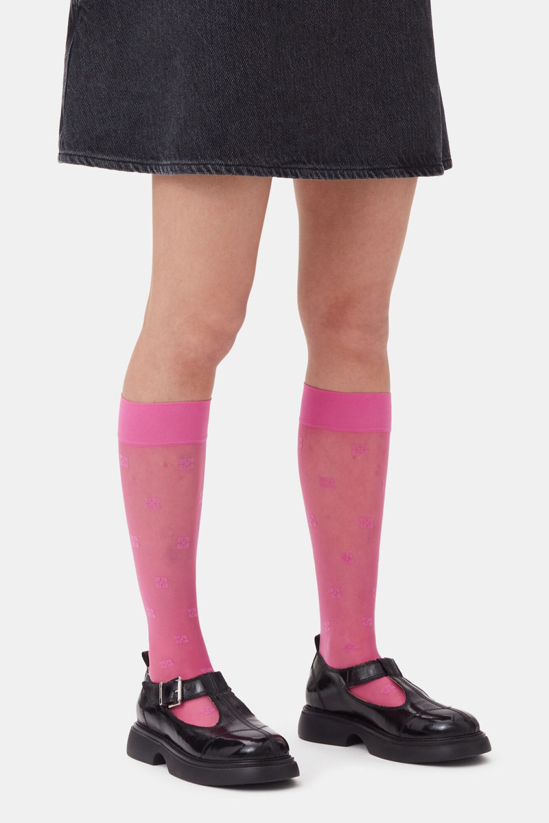 GANNI PINK BUTTERFLY LACE SOCKS outlook