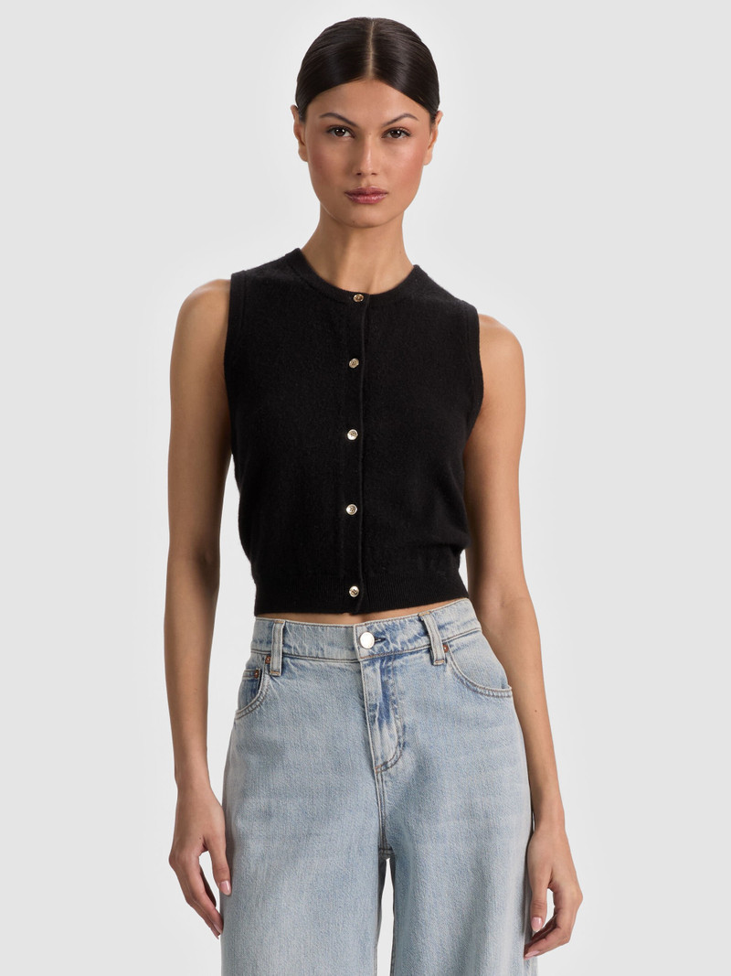LOLY BUTTON FRONT CASHMERE VEST 2