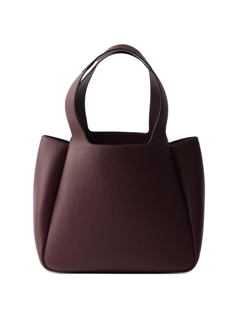 Women's Small Leather Tote Bag - Dark Red 4