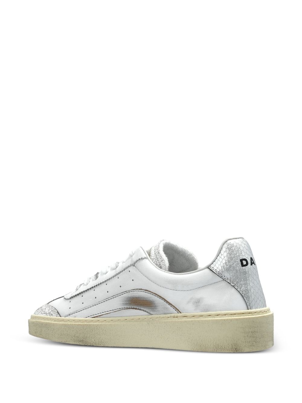 Rider metallic-leather low-top sneakers - 2