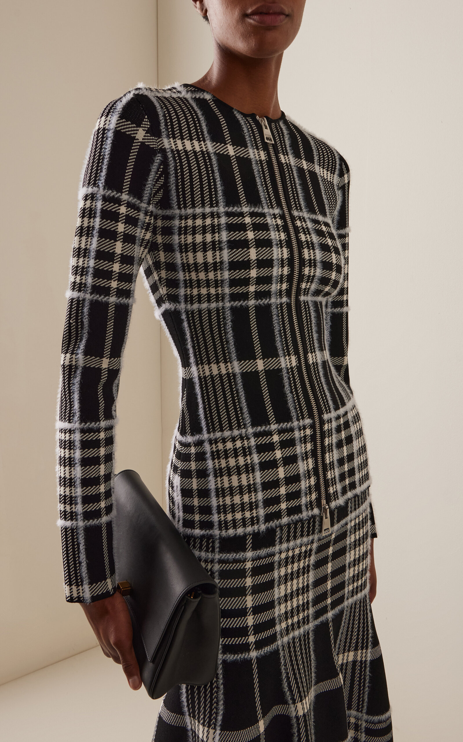 The Greer Plaid-Jacquard Cardigan black - 2