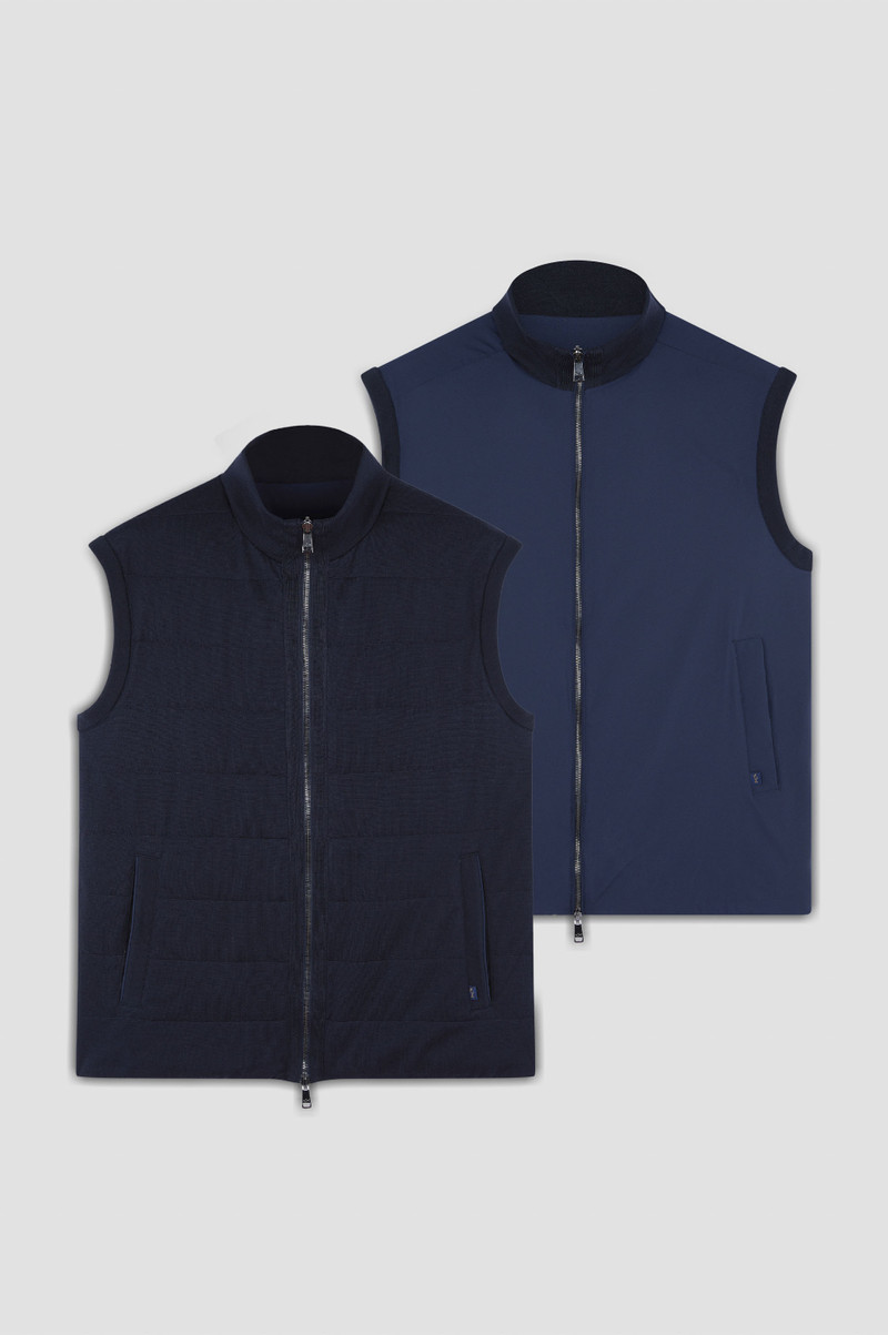 REVERSIBLE VEST IN COTTON, SILK, AND TYPHOON® PLATINUM 8