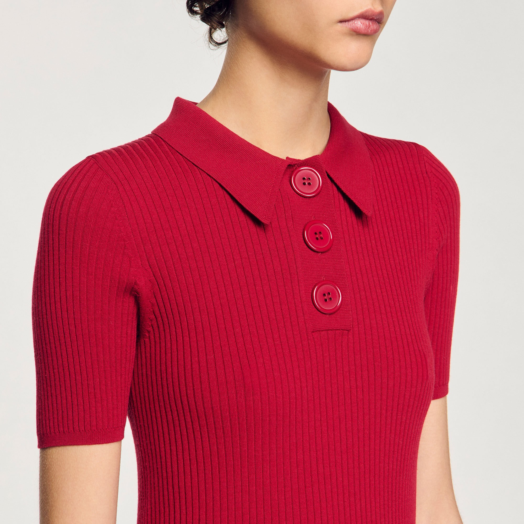 RIB KNIT POLO SHIRT - 3
