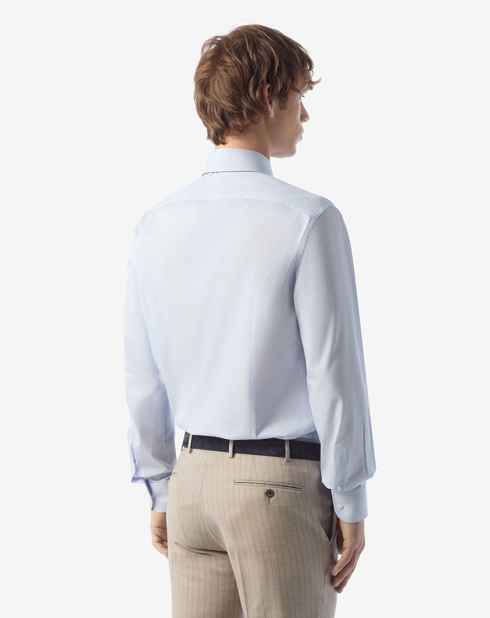 White and light blue cotton shirt - 3