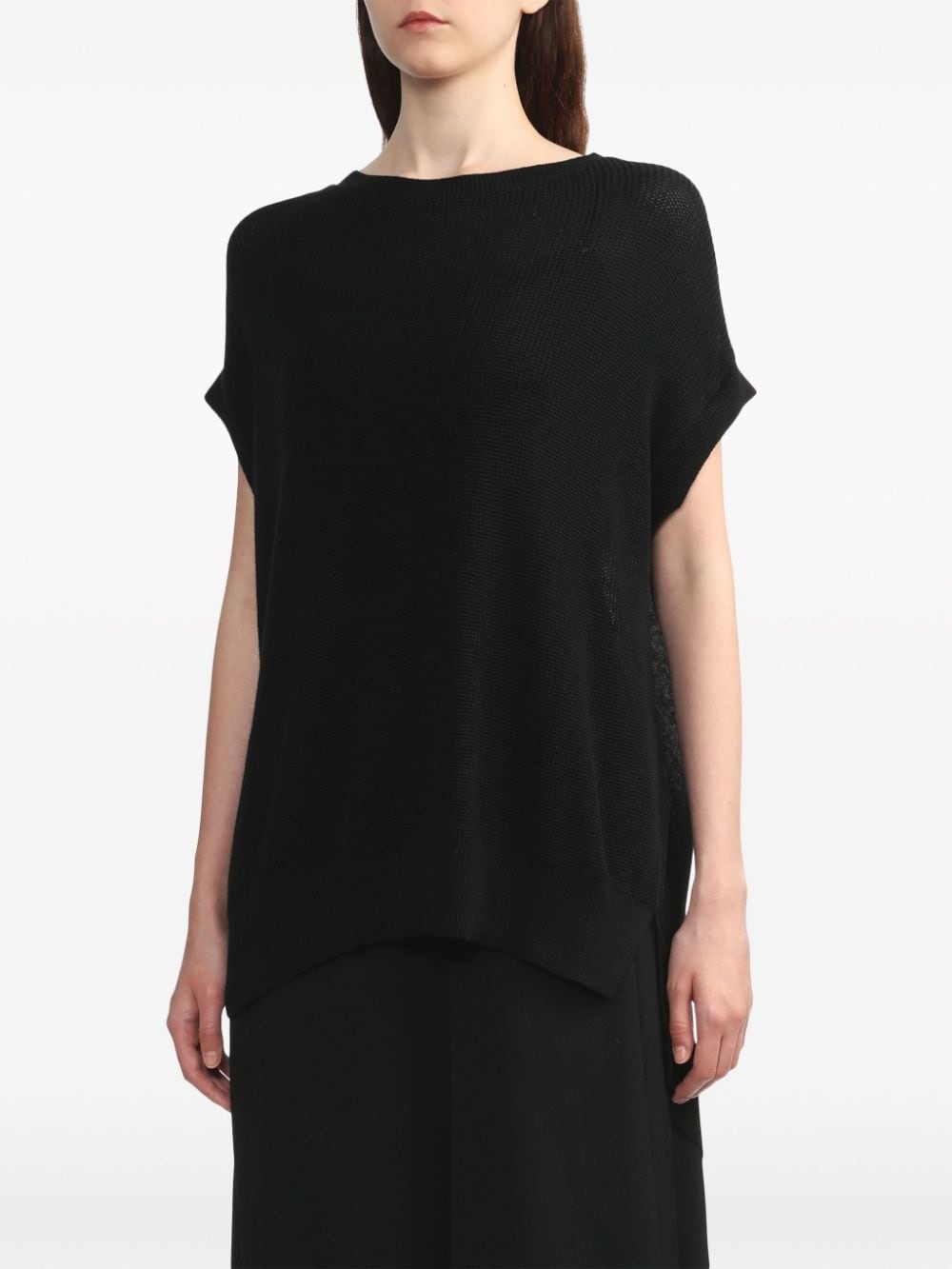 ruched-detailing cotton-blend top - 3