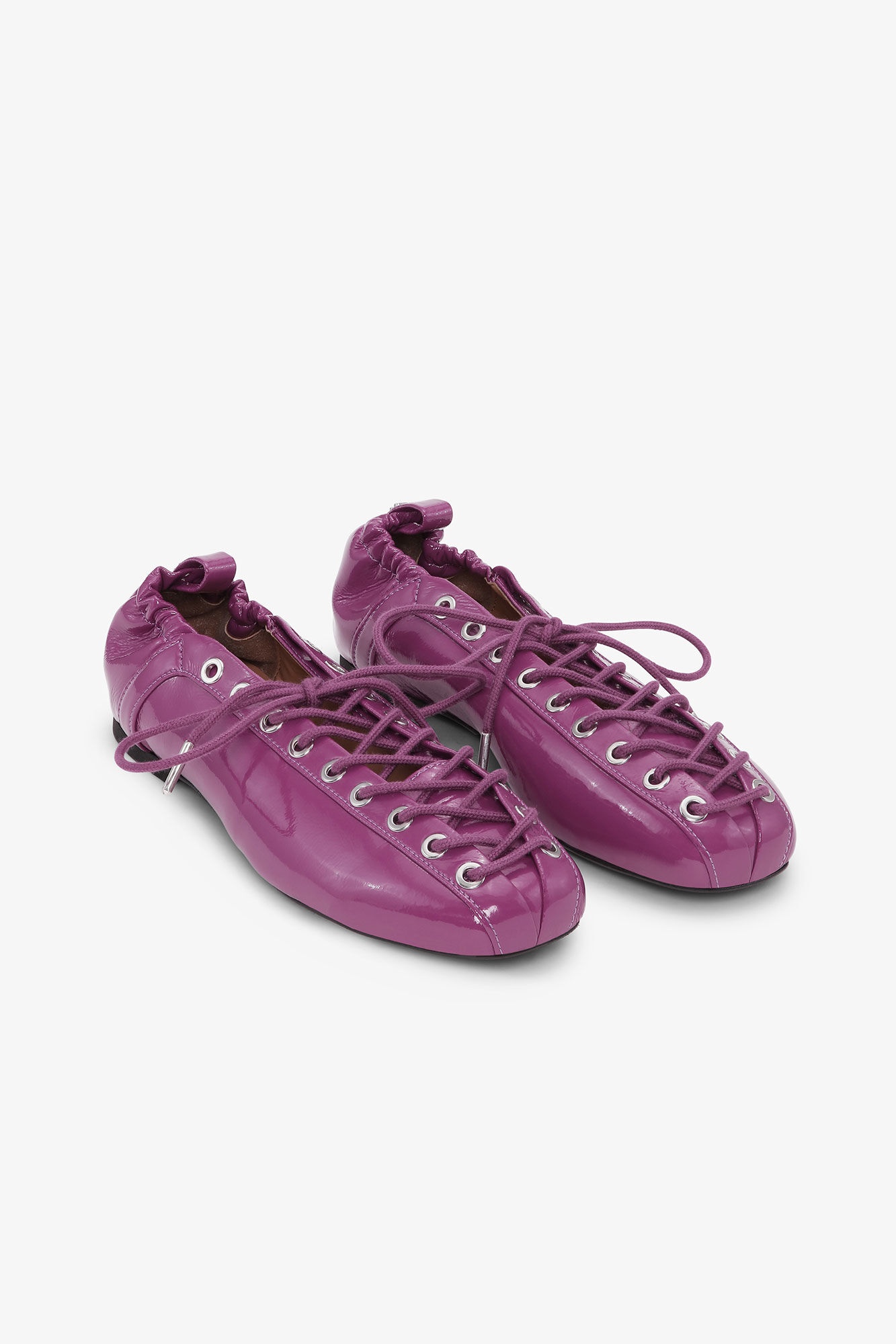 PURPLE LACE-UP BALLERINAS - 2