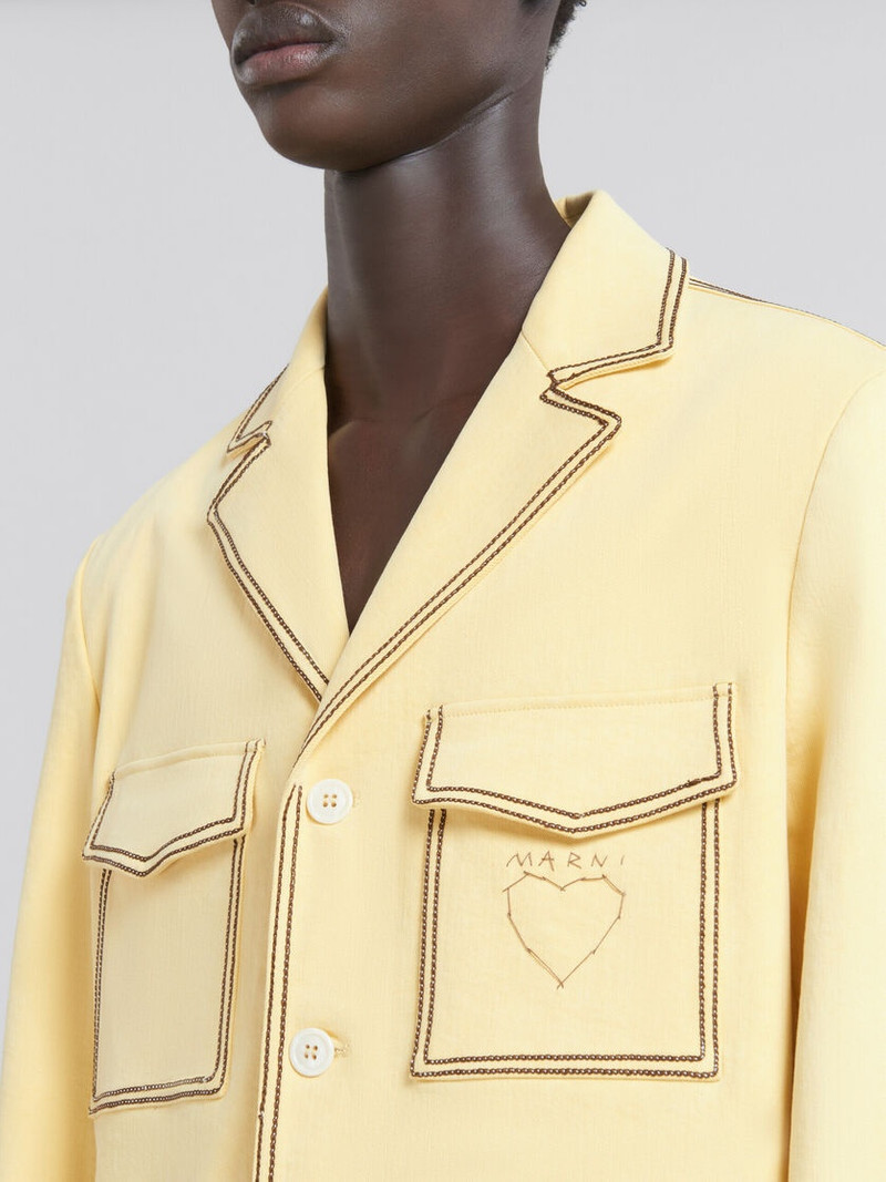 YELLOW ORGANIC DENIM BLAZER WITH CONTRAST STITCHING 5