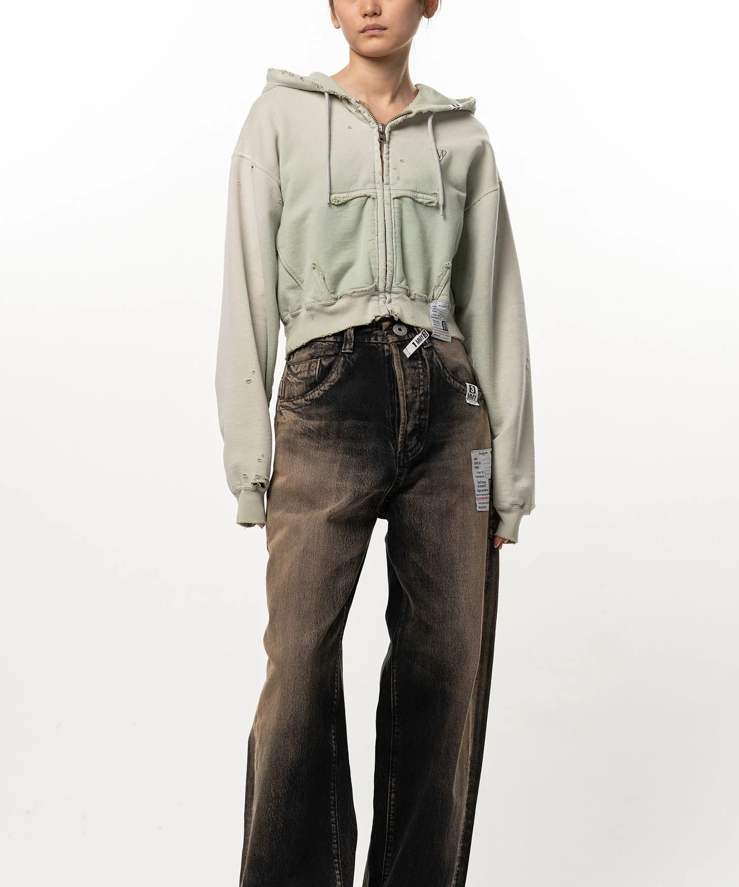 Sun Faded Like Cropped Zip-up Hoodie - 1