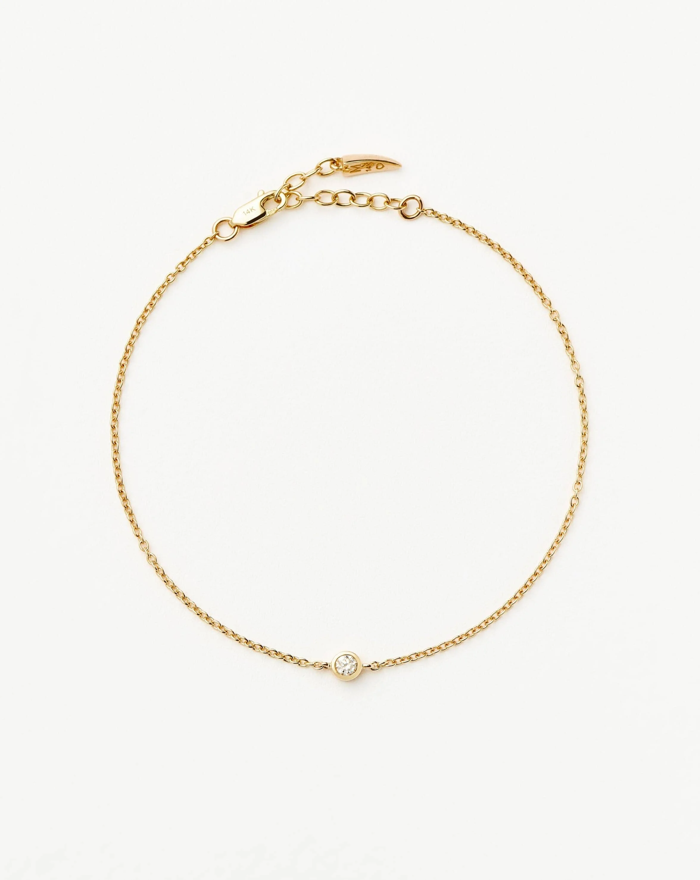 Solid Gold Diamond Solitaire Bracelet - 1